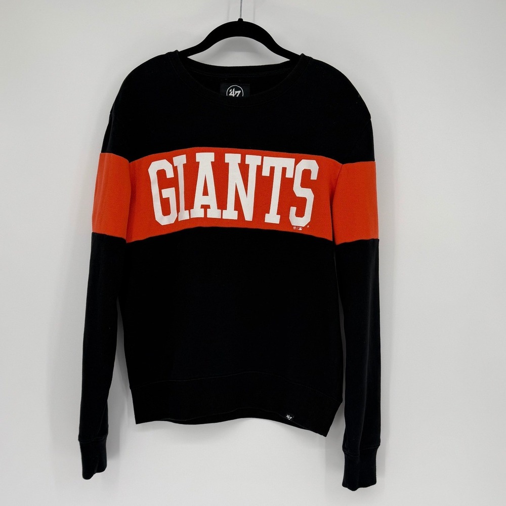 47 Brand San Francisco Giants Sweatshirt Mens Small Black Orange MLB Crewneck